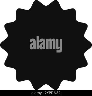 Sleek black starburst design with wavy edges adds energy and power to projects. Retro and modern, perfect for labels and stickers Stock Vector