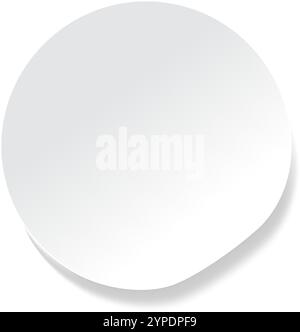 Round white blank sticker with a shadow, perfect for personalizing with your own messages or designs. Ideal for adding a custom touch to any project or promotion Stock Vector