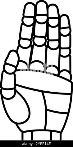stop robot hand gesture line icon vector illustration Stock Vector ...