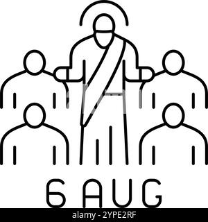 transfiguration of jesus feast catholic holiday color icon vector ...