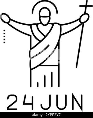 christ the king feast catholic holiday line icon vector illustration ...