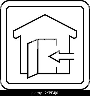 indoor use only product label caution line icon vector. indoor use only ...