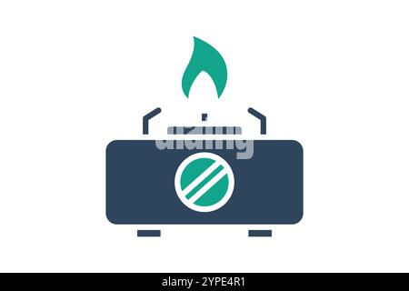 Stove icon. solid icon style. icon related to kitchen. meal elements vector illustration Stock Vector