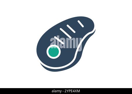 Steak icon. solid icon style. icon related to meal. food elements vector illustration Stock Vector