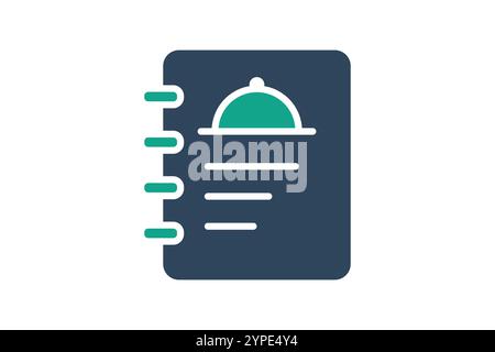 Menu icon. solid icon style. icon related to meal. food elements vector illustration Stock Vector