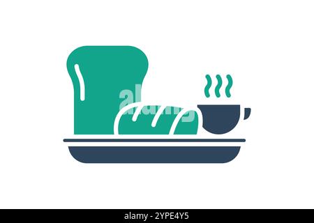 Breakfast icon. solid icon style. icon related to meal. food elements vector illustration Stock Vector