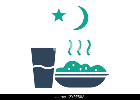 Dinner icon. solid icon style. icon related to meal. food elements vector illustration Stock Vector