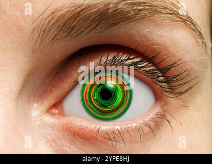 Hypnotised, conceptual composite image. Stock Photo