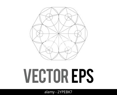 The isolated golden ratio sacred geometry grid line app, logo, icon, layout design and development in vector format Stock Vector