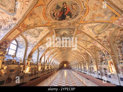 Beautiful intricate interior of the Antiquarium in Munich Residenz Stock Photo