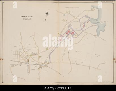 Suffolk County, V. 2, Double Page Plate No. 21 [Map bounded by Kings Park] 1902 - 1909 Stock Photo