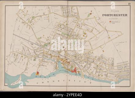 Westchester, Double Page Plate No. 19 [Map bounded by Regent St., Connecticut] 1893 Stock Photo