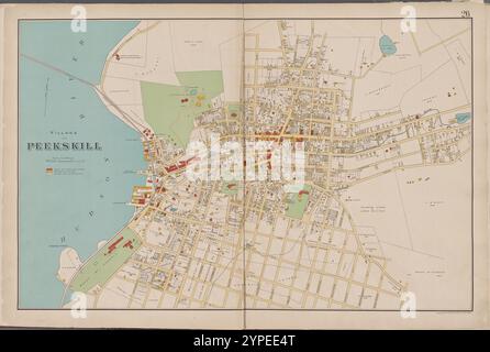 Westchester, Double Page Plate No. 26 [Map of village of Peekskill] 1893 Stock Photo