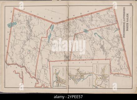 Westchester, Double Page Plate No. 31 [Map of Town of Poundridge, Lewisbord and North Salem] 1893 Stock Photo