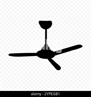 Vector illustration of hand drawn ceiling fan doodle on transparent background Stock Vector