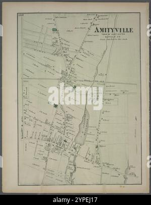 Amityville, Town of Huntington 1873 by Beers, F. W. (Frederick W.) Stock Photo