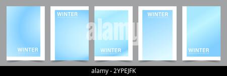 Winter Gradient Background. Minimalist vector illustration. Soft blur card. Pastel abstract poster for social media or website design. Set of Modern Stock Vector