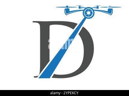 Initial Letter D Drone Logo Concept For Photography Symbol Vector Template Stock Vector