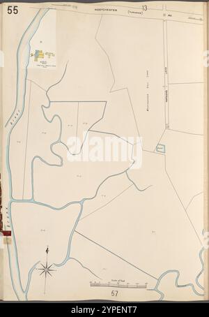 Bronx, V. A, Plate No. 55 [Map bounded by Westchester Ave., Bronx River.] 1905 - 1908 Stock Photo