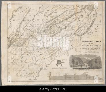 Geological map of the mining districts in the state of Georgia, western parts of N. Carolina, and in East Tennessee  1833 by Peck, Jacob, 1779-1869 Stock Photo