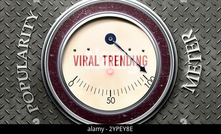 Viral Trending and Popularity that is hitting a full scale, showing a very high level of viral trending Stock Photo