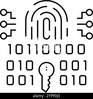 attendance system biometric line icon vector illustration Stock Vector ...
