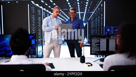 Data Center Security Cyber Management Using Computer Stock Photo