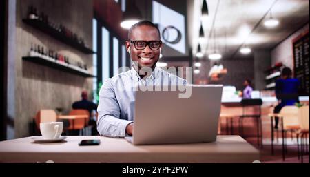 Work And Study On Laptop Computer. Student Typing Stock Photo