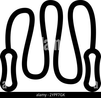 Fitness Skipping rope gain strength and muscles - Flat icon symbol Stock Vector