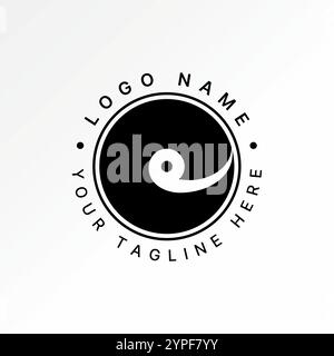Logo design graphic concept creative premium vector stock image graphic initial E font circle negative space stripe monogram typography branding Stock Vector