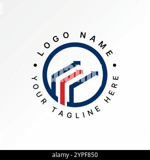 Logo design graphic concept creative premium vector stock image graphic three lines arrow 3D initial E font circle connect monogram typography sport Stock Vector