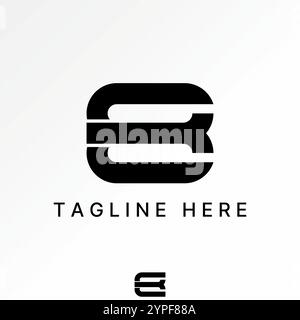 Logo design graphic concept creative premium vector stock image graphic initial ET CB EB font line cutting sport stripe monogram typography branding Stock Vector