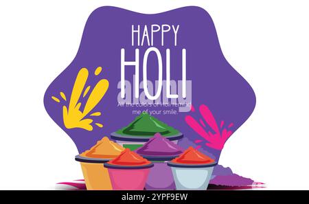 Colorful Holi Sale Banner With Water Gun Promoting 70-80% Discount Stock Vector