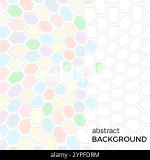Abstract background with color hexagons elements.  Vector illustration. Stock Vector