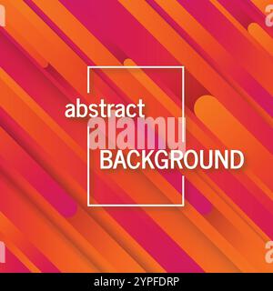 Trendy geometric orange background with abstract lines. Futuristic dynamic pattern design. Vector illustration Stock Vector