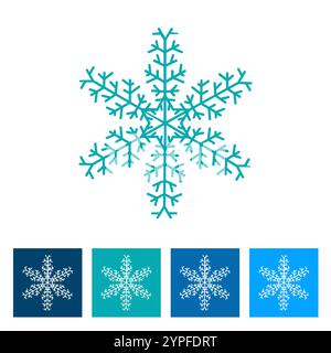 Snowflake. New Year icon. Vector illustration Stock Vector