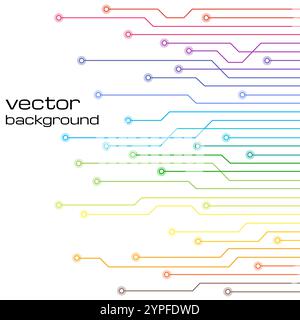 Abstract technological white background with elements of the microchip. Circuit board background texture. Vector illustration. Stock Vector