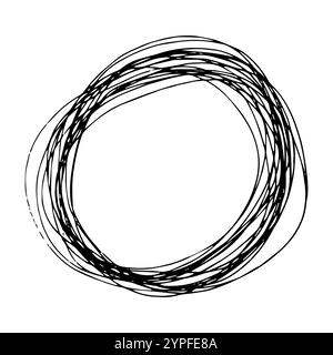 Sketch Hand drawn Ellipse Shape. Abstract Pencil Scribble Drawing ...