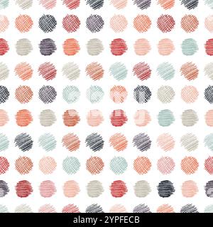 Seamless pattern with hand drawn scribble smear circle. Abstract grunge texture. Vector illustration Stock Vector