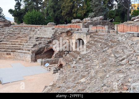 Section of the Roman Amphitheatre in Merida, Spain Stock Photo