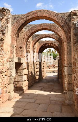 Section of the Roman Amphitheatre in Merida, Spain Stock Photo