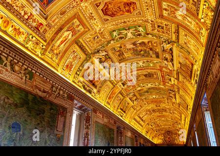 The Gallery of Maps a gallery located in the Vatican containing a series of painted topographical maps of Italy based on drawings Ignazio Danti. It to Stock Photo