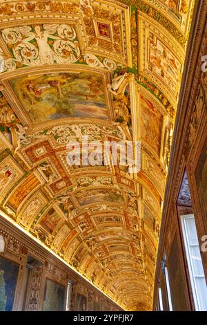 The Gallery of Maps a gallery located in the Vatican containing a series of painted topographical maps of Italy based on drawings Ignazio Danti. It to Stock Photo