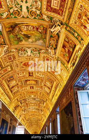 The Gallery of Maps a gallery located in the Vatican containing a series of painted topographical maps of Italy based on drawings Ignazio Danti. It to Stock Photo