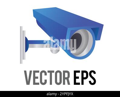 Gradient blue, silver urbanprotective and safety cctv recording camera Stock Vector