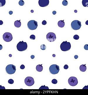 Theme big colored seamless pattern with blueberry, bright berry pattern for seal. vector graphic line Berry pattern consisting of beautiful seamless r Stock Vector