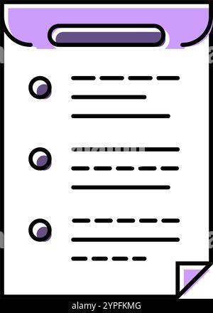 Document with bullet points icon symbol - to do or task list with ...