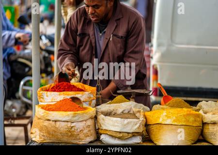 spices on sale  at a souk / market at the town of Zagora Stock Photo