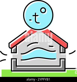 passive cooling green building color icon vector. passive cooling green ...