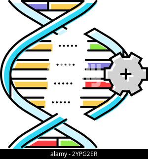 genetic modification cryptogenetics color icon vector illustration ...